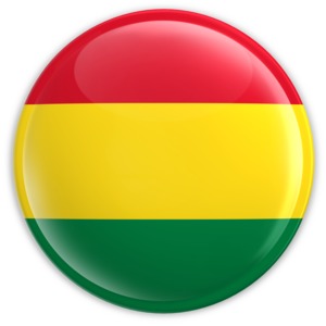 An image of Bolivia&#039;s flag on a badge.