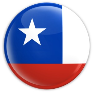 An image of Chile&#039;s flag on a badge.