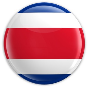 An image of Costa Rica&#039;s flag on a badge.