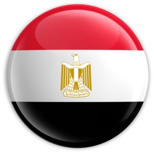 An image of Egypt&#039;s flag on a badge.