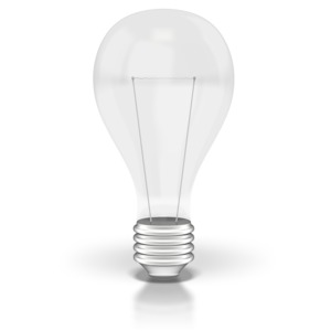 This clipart image shows a turned off light bulb.