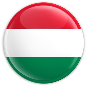 An image of Hungary&#039;s flag on a badge.