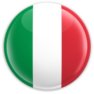 An image of Italy&#039;s flag on a badge.