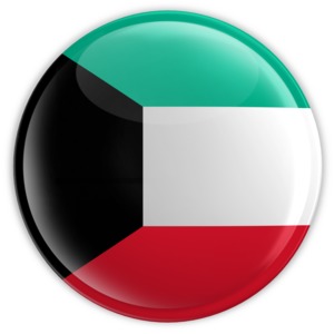 An image of Kuwait&#039;s flag on a badge.
