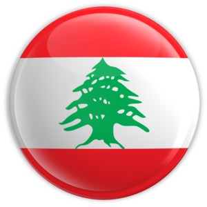 An image of Lebanon&#039;s flag on a badge.