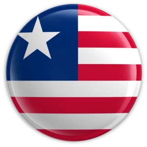 An image of Liberia&#039;s flag on a badge.