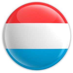 An image of Luxembourg&#039;s flag on a badge.