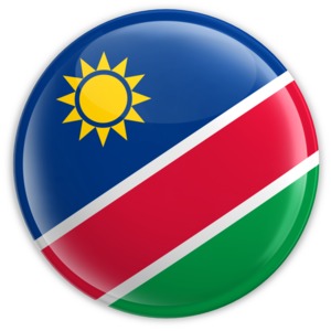 An image of Namibia&#039;s flag on a badge