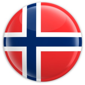 An image of the Norway&#039;s flag on a badge.