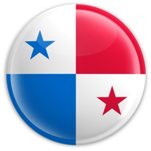 An image of the Panama&#039;s flag on a badge.