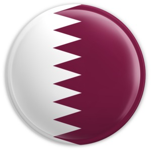 An image of the Qatar&#039;s flag on a badge.