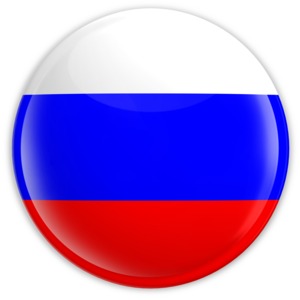 An image of the Russia&#039;s flag on a badge.