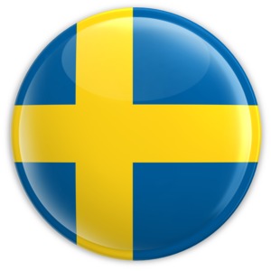 An image of the Sweden&#039;s flag on a badge.