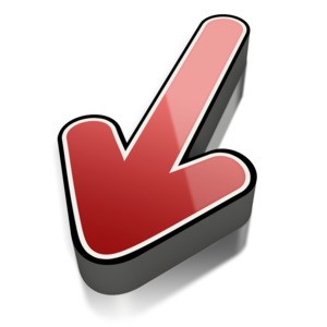 An image of a red shiny arrow pointing down.