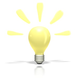 This clipart image shows a yellow light bulb.