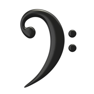 An image of a bass clef music note.