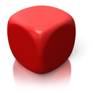 Win Lose Draw Red Dice  Great PowerPoint ClipArt for Presentations 