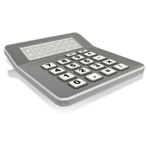 This clip art image shows a blank calculator.