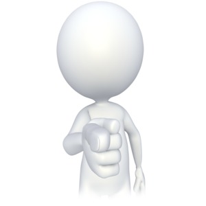 This clip art image shows a stick figure pointing.