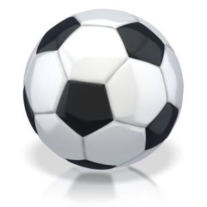 This clip art image shows a plain soccer ball.