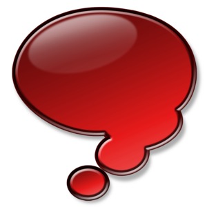 An image of a shiny red conversation bubble.
