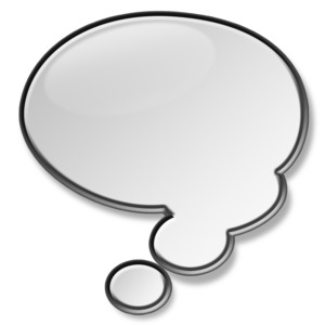 An image of a shiny white conversation bubble.