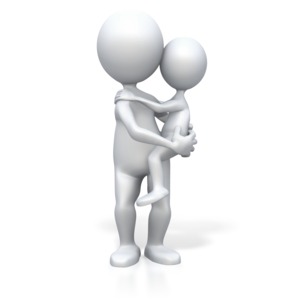 An image of a parent holding a child.