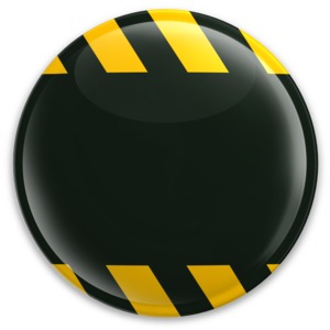 An image of a blank black caution button.