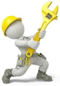 Download this Presentation Clipart to enhance your construction-themed presentations with a figure holding a wrench.