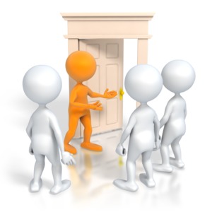 Stick Figure Stuck Door Custom  3D Animated Clipart for PowerPoint 