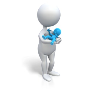 An image of a mother and her baby boy.