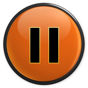 An orange pause button.