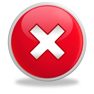 An image of a red circle with a white x inside.