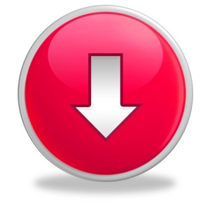 An image of an arrow pointing down inside of a red button.