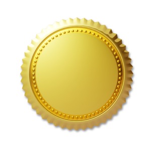 Gold Seal Gold Ribbon  Great PowerPoint ClipArt for Presentations 