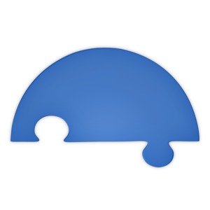 This clip art image shows the top piece of a puzzle pie chart.