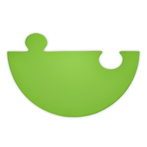 This clip art image shows the bottom half of a puzzle pie chart.