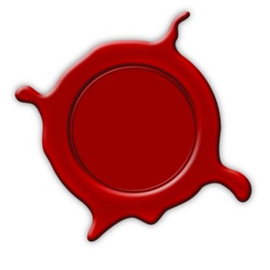 This clip art image shows a wax stamped seal.