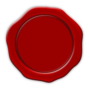 This clip art image shows a wax stamped seal.