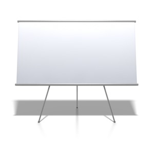 An image of a blank presentation sign or whiteboard.
