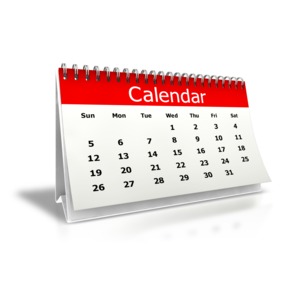 An image of a desk calendar with generic dates.