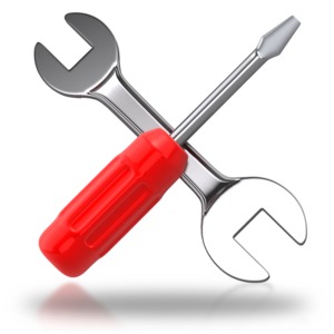 An image of a screw driver and wrench crossed.