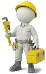 Download this Presentation Clipart to enhance your construction-themed presentation design with a professional worker character.