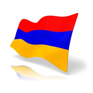 The national flag of the country of Armenia.  This is a 3D clipart image.