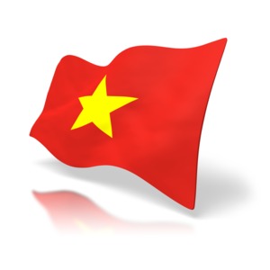 A 3D image of the national flag of Vietnam.