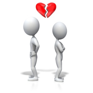 An image of a couple that has lost love and is separate from spouse/lover.