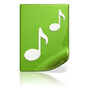 This clip art image shows a music media file.