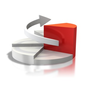 An image of a circular pie diagram with a single colored section.