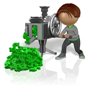 Stick Figure Cranking Out Money | 3D Animated Clipart for PowerPoint -  