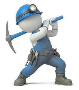 Download this miner with pickaxe Presentation Clipart to illustrate themes of hard work and construction in your presentation design.